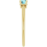 14K Yellow Natural Blue Zircon Ring