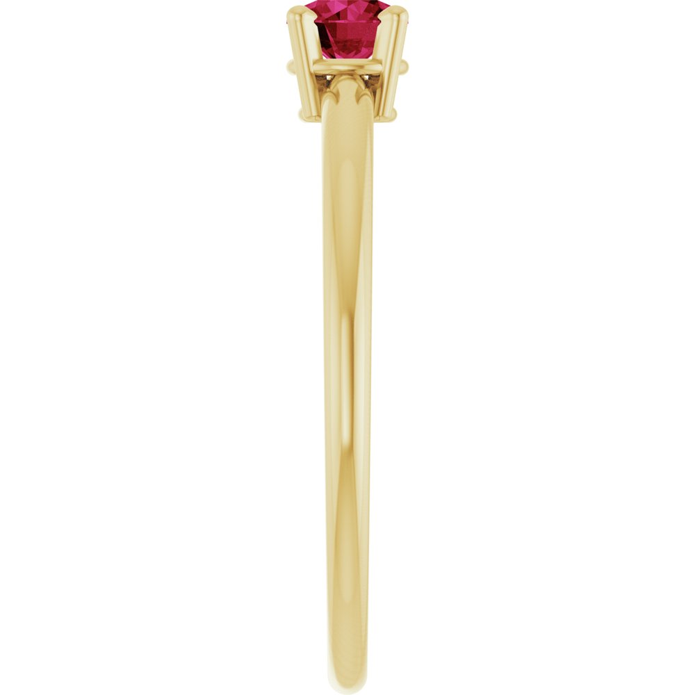 14K Yellow Gold Imitation Ruby Ring