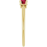 14K Yellow Gold Imitation Ruby Ring