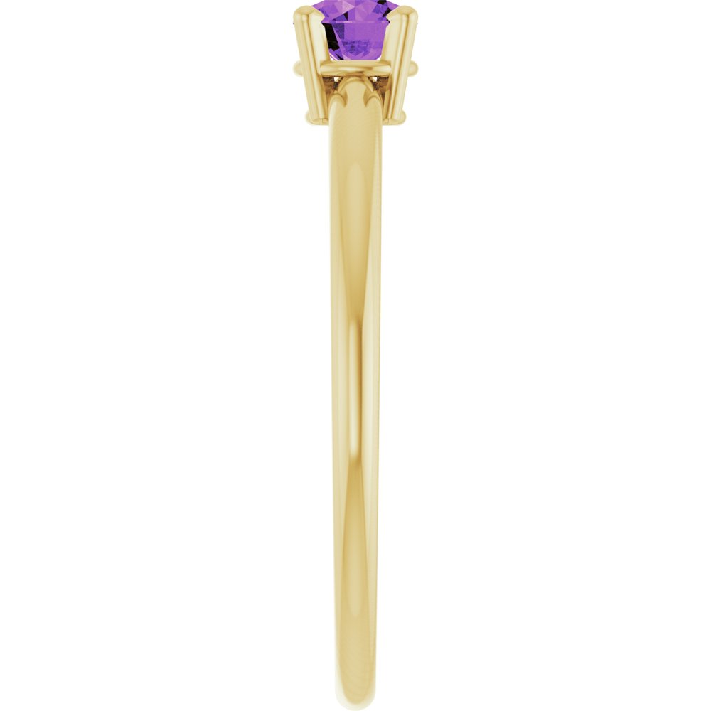 14K Yellow Gold Imitation Amethyst Ring