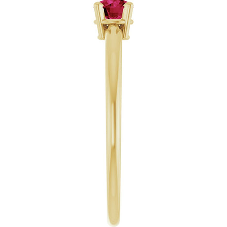 14K Yellow Gold Imitation Ruby Ring