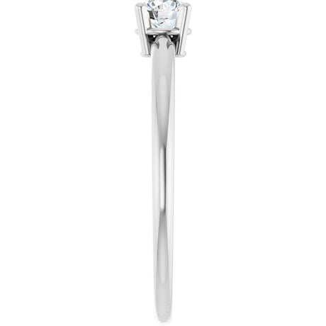 14K White Gold 1/10 CT Lab-Grown Diamond Ring