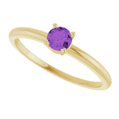 14K Yellow Gold Imitation Amethyst Ring