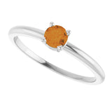 Sterling Silver Natural Citrine Ring