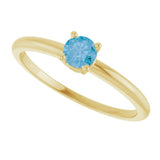 14K Yellow Natural Swiss Blue Topaz Ring