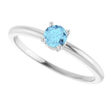 Sterling Silver Imitation Aquamarine Ring