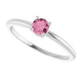 Sterling Silver Natural Pink Tourmaline Ring