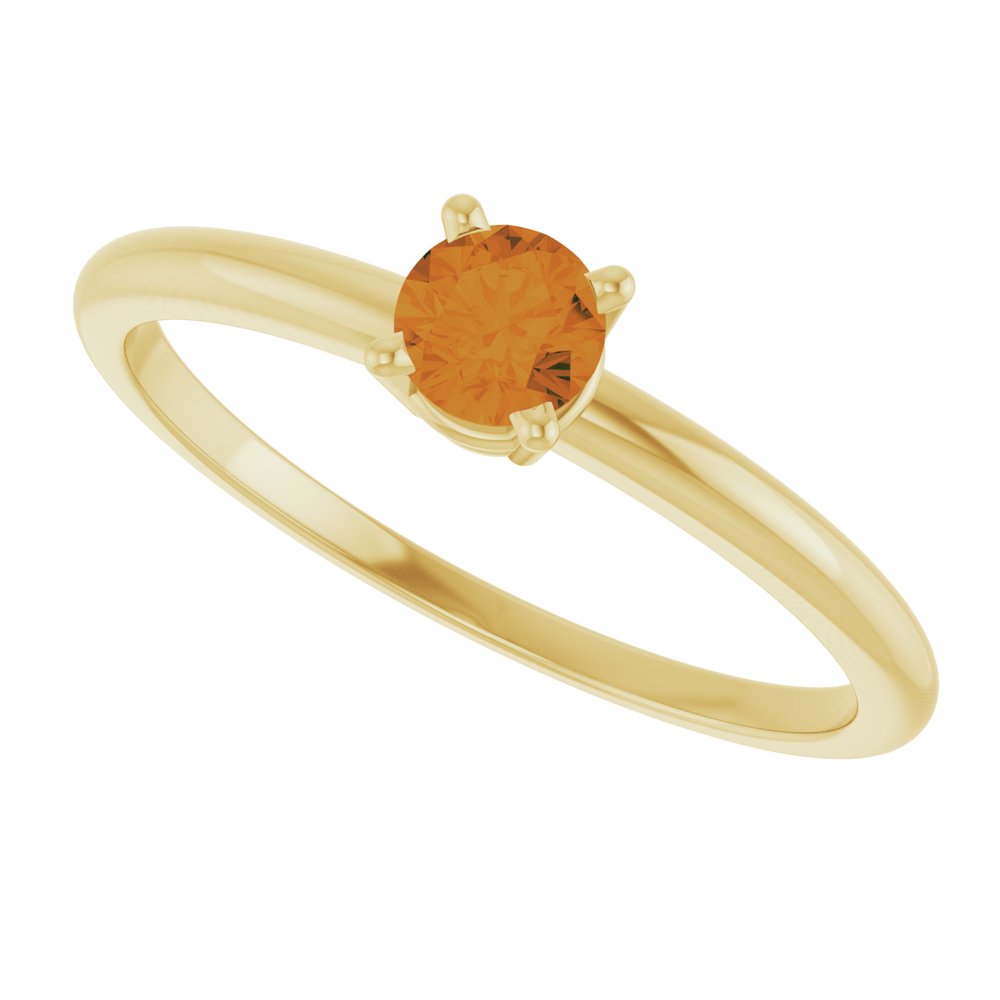 14K Yellow Natural Citrine Ring