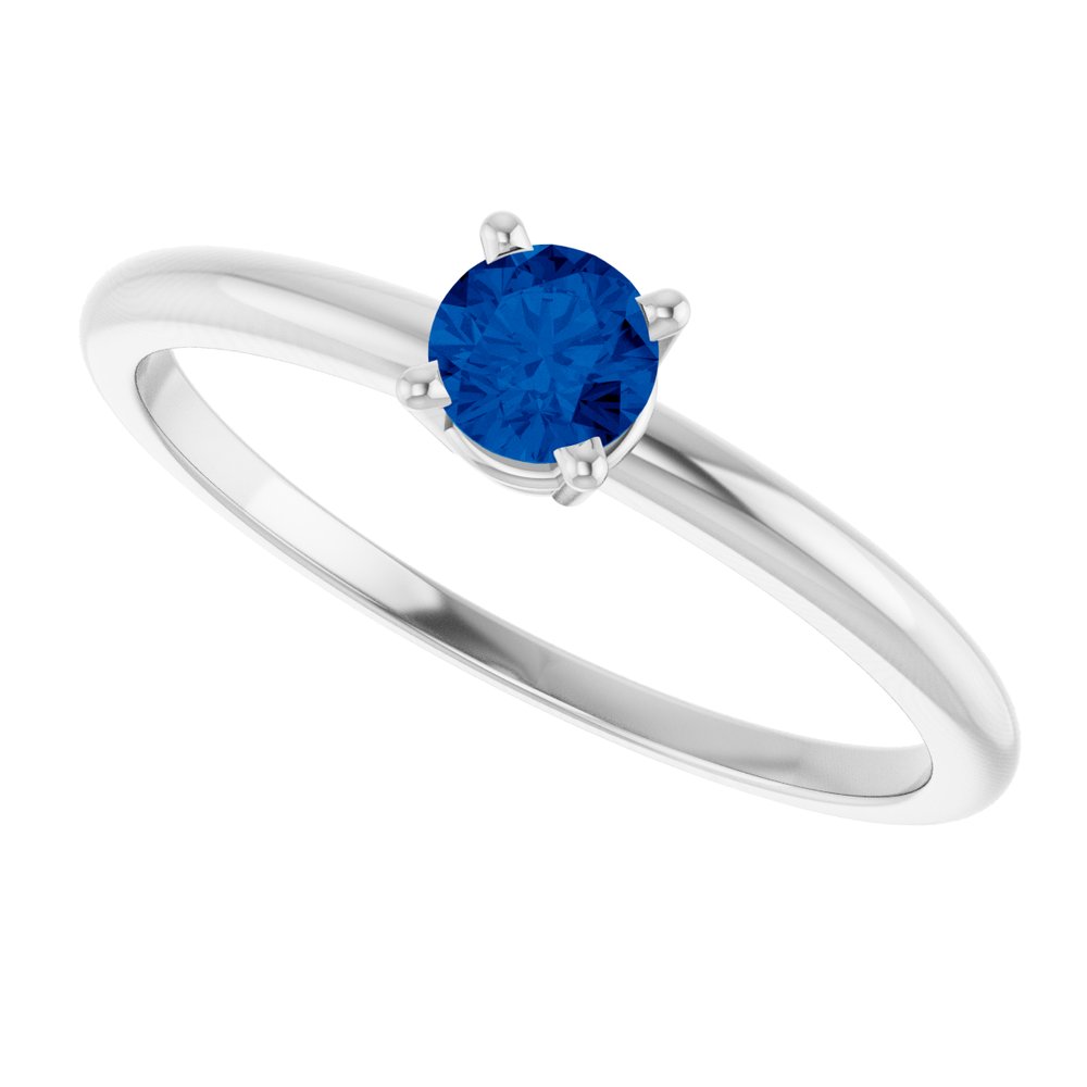 Sterling Silver Natural Blue Sapphire Ring