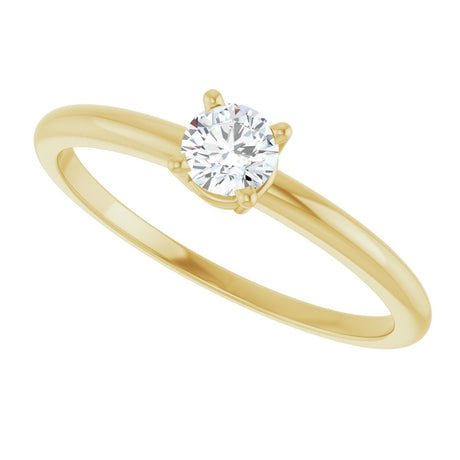 14K Yellow Gold Imitation Diamond Ring