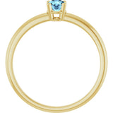 14K Yellow Gold Imitation Aquamarine Ring