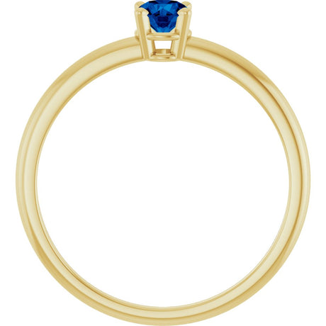 14K Yellow Gold Imitation Blue Sapphire Ring