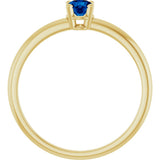 14K Yellow Gold Imitation Blue Sapphire Ring