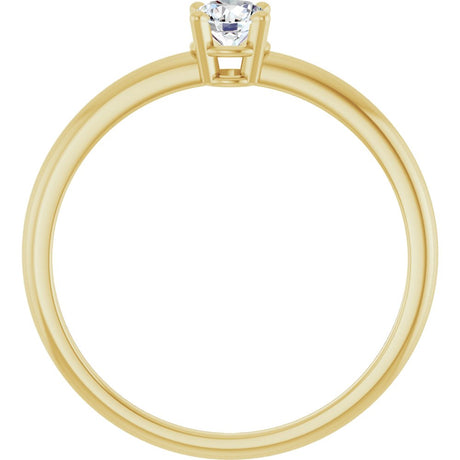 14K Yellow Gold Imitation Diamond Ring