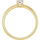 14K Yellow Gold Imitation Diamond Ring