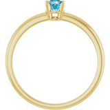 14K Yellow Natural Swiss Blue Topaz Ring