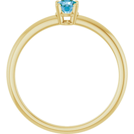 14K Yellow Natural Swiss Blue Topaz Ring