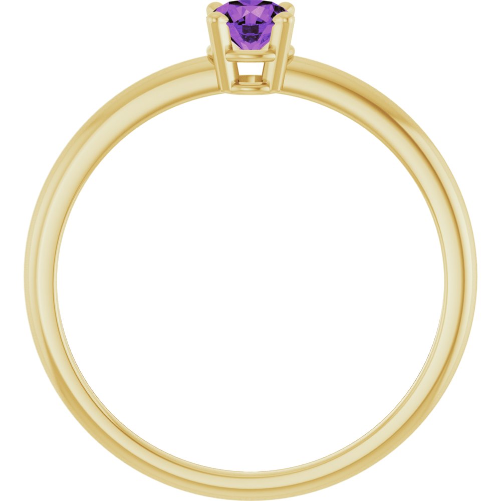 14K Yellow Gold Imitation Amethyst Ring