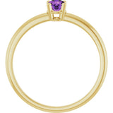 14K Yellow Gold Imitation Amethyst Ring