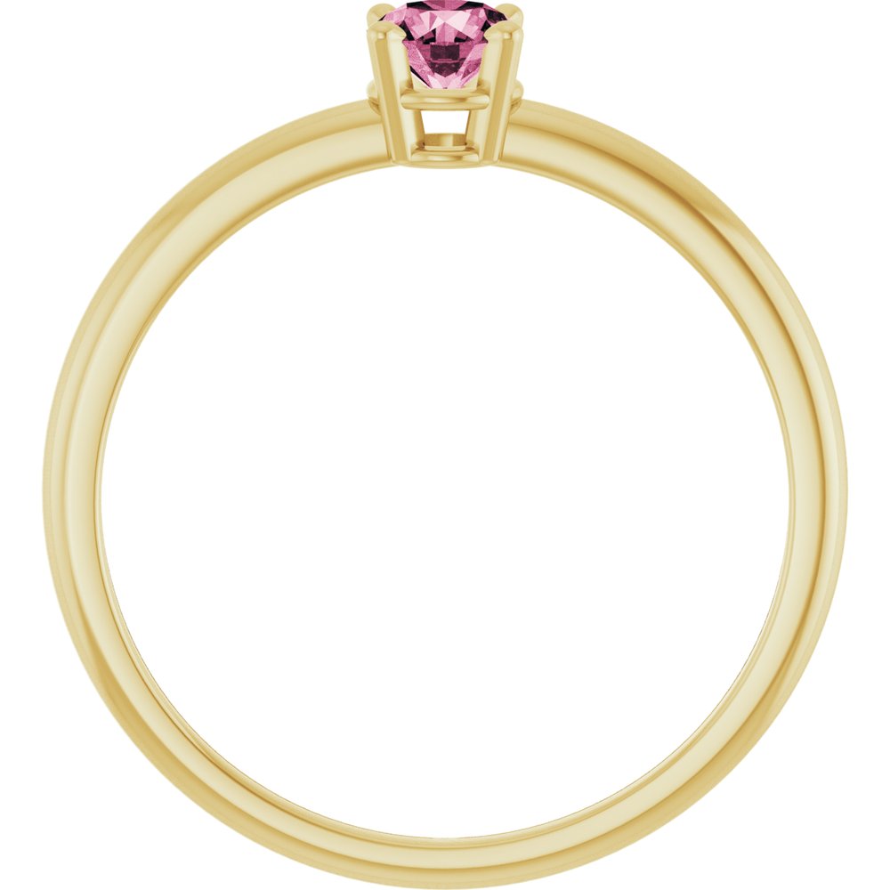14K Yellow Gold Imitation Pink Tourmaline Ring