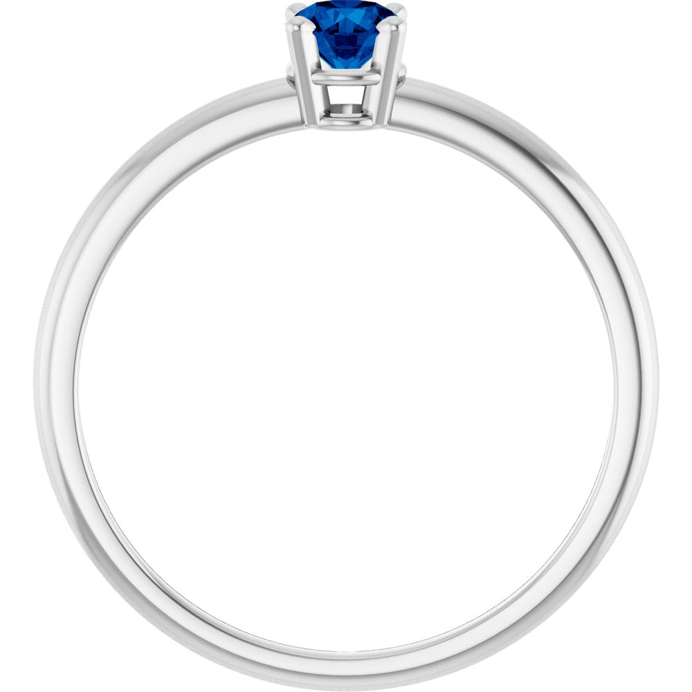 Sterling Silver Natural Blue Sapphire Ring