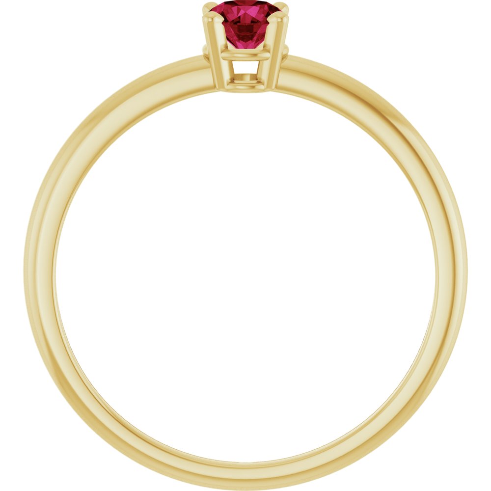 14K Yellow Gold Imitation Ruby Ring