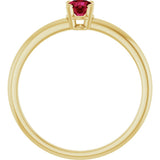 14K Yellow Gold Imitation Ruby Ring
