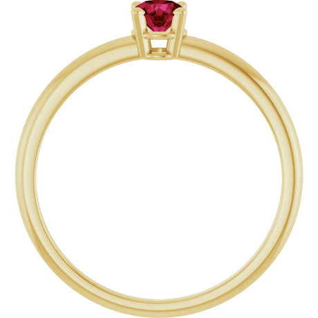14K Yellow Gold Imitation Ruby Ring