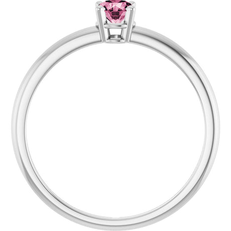 Sterling Silver Natural Pink Tourmaline Ring