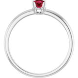 14K White Natural Ruby Ring