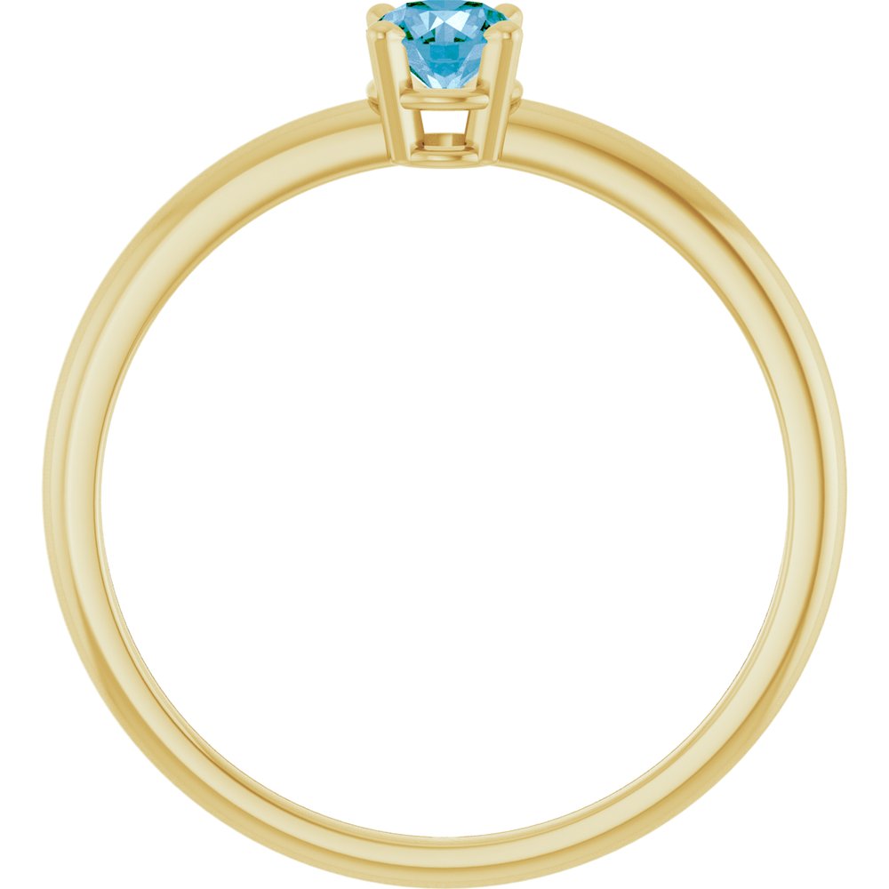 14K Yellow Natural Swiss Blue Topaz Ring