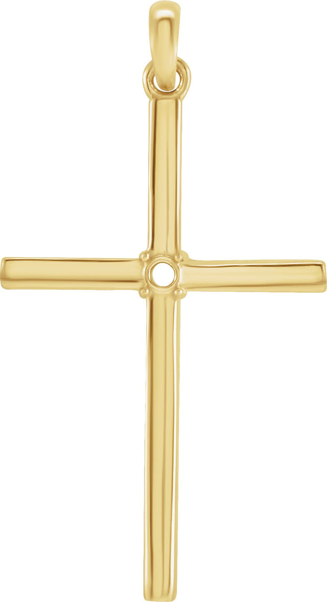 10K Yellow 1.75 mm Round Cross Pendant Mounting