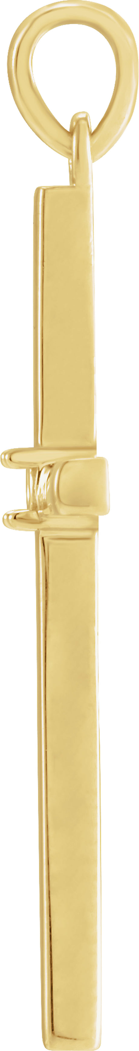 10K Yellow Gold 1.5 mm Round Cross Pendant Mounting