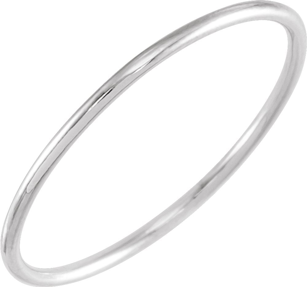 14K White Gold Stackable Ring Size 8