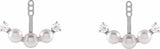 14K White Gold Cultured Akoya Pearl & 1/4 CTW Natural Diamond Earring Jackets