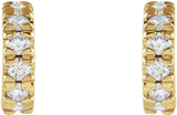 14K Yellow 1/4 CTW Lab-Grown Diamond French-Set Huggie Hoop Earrings