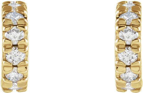 14K Yellow 1/4 CTW Lab-Grown Diamond French-Set Huggie Hoop Earrings