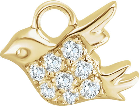 14K Yellow Petite Pavé™ .04 CTW Natural Diamond Bird Dangle