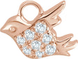 14K Rose Petite Pavé™ .04 CTW Natural Diamond Bird Dangle