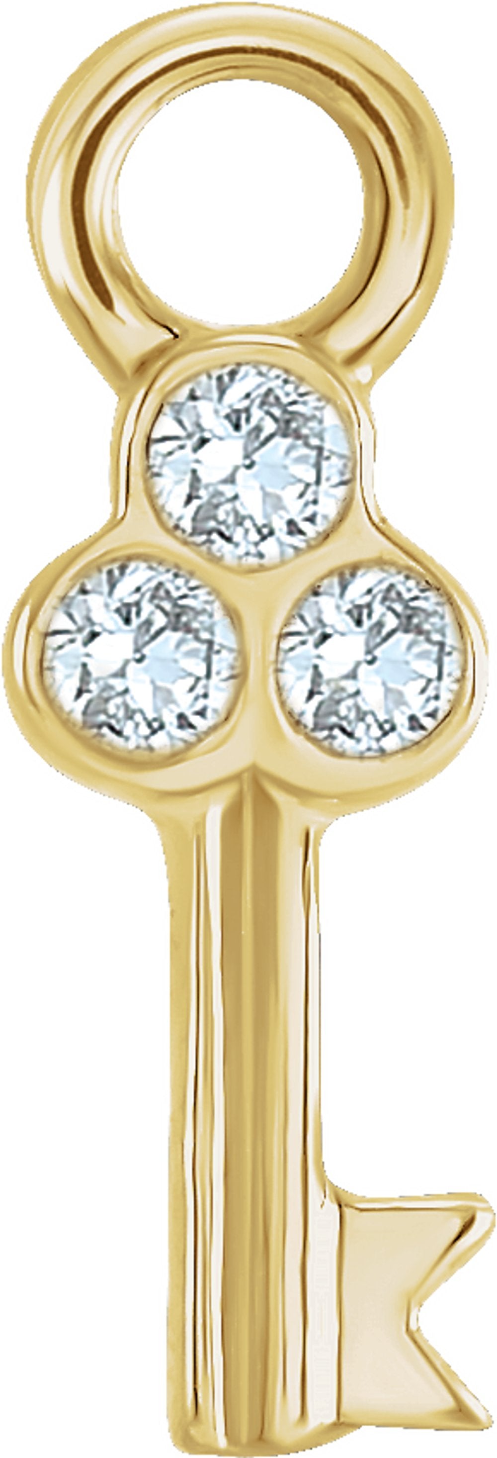 14K Yellow Petite Pavé™ .015 CTW Natural Diamond Key Dangle