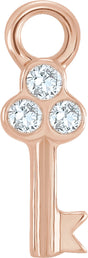 14K Rose Petite Pavé™ .015 CTW Natural Diamond Key Dangle