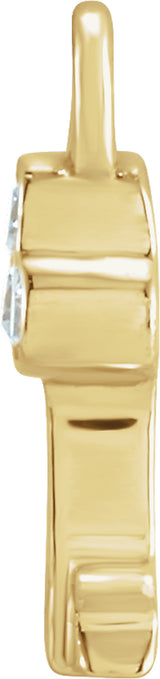 14K Yellow Petite Pavé™ .015 CTW Natural Diamond Key Dangle
