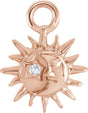 14K Rose Petite Pavé™ .0045 CT Natural Diamond Sun and Moon Dangle