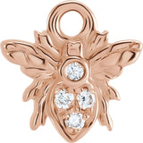 14K Rose Petite Pavé™ .02 CTW Natural Diamond Bee Dangle