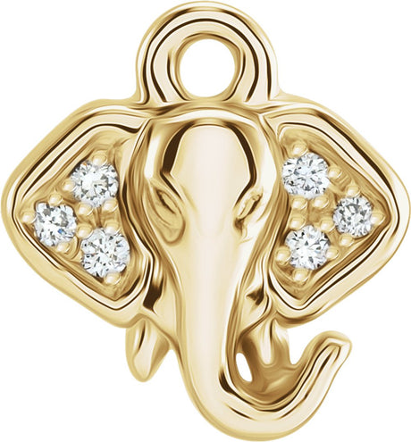 14K Yellow Petite Pavé™ .02 CTW Natural Diamond Elephant Dangle