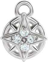 14K White Petite Pavé™ .02 CTW Natural Diamond Compass Dangle 