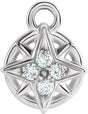 14K White Petite Pavé™ .02 CTW Natural Diamond Compass Dangle 