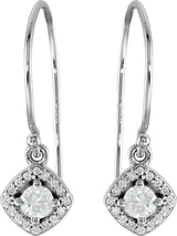 14K White 3/8 CTW Natural Diamond Earrings