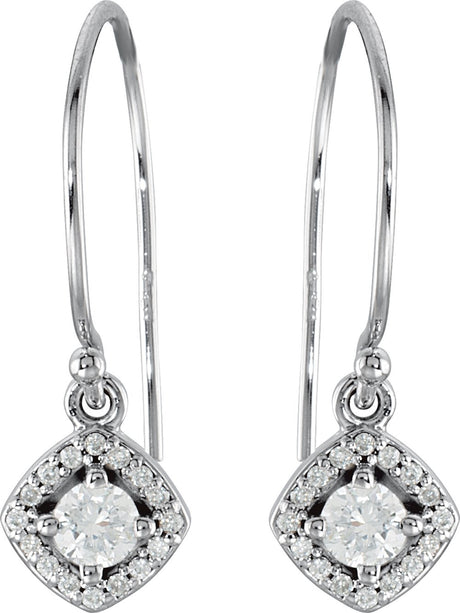 14K White 3/8 CTW Natural Diamond Earrings