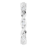 14K White 1/8 CTW Natural Diamond Eternity Band Size 7